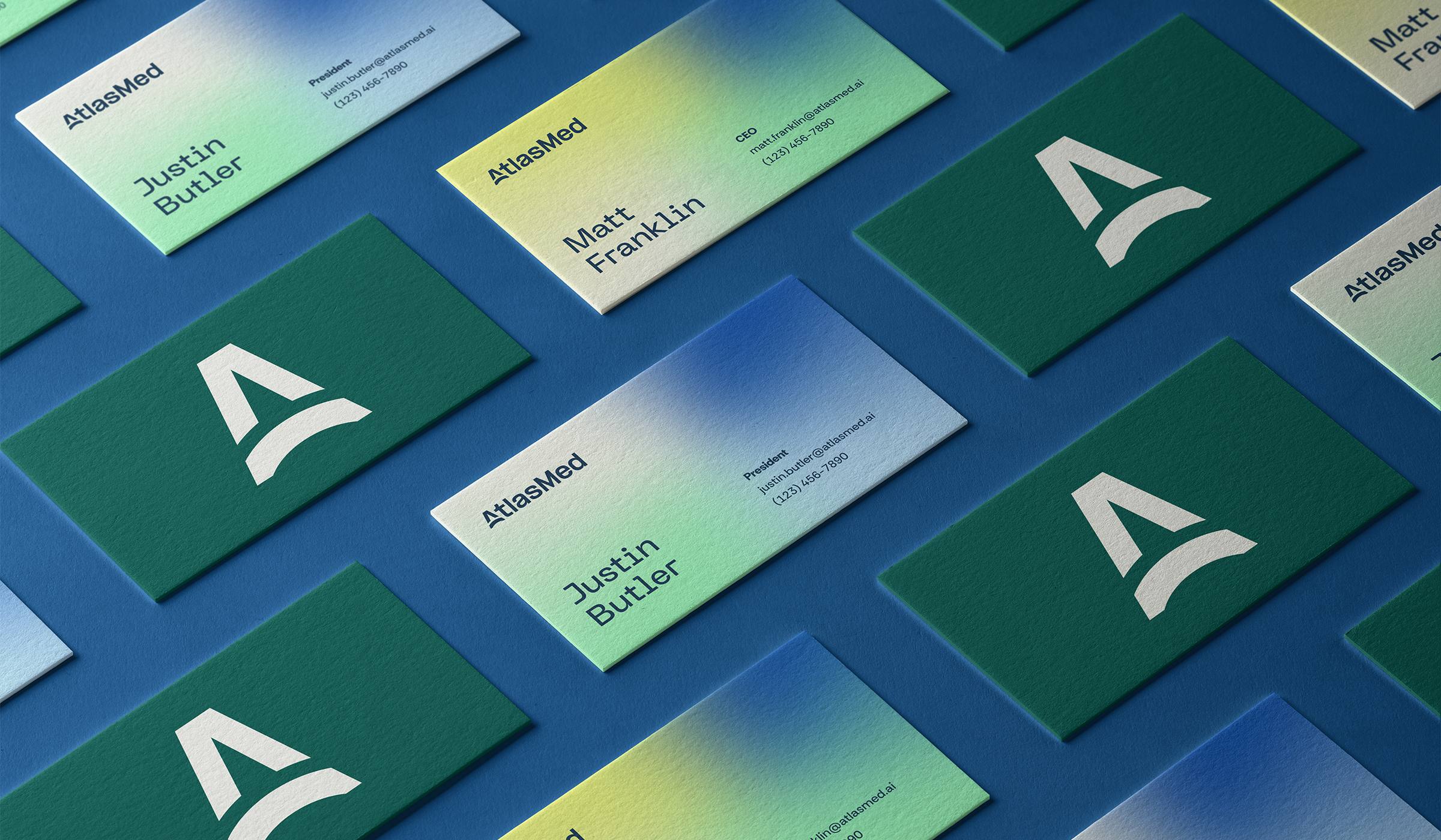 Brand identity for AtlasMed, an AI-powered diagnostic that personalizes treatment for individual patients