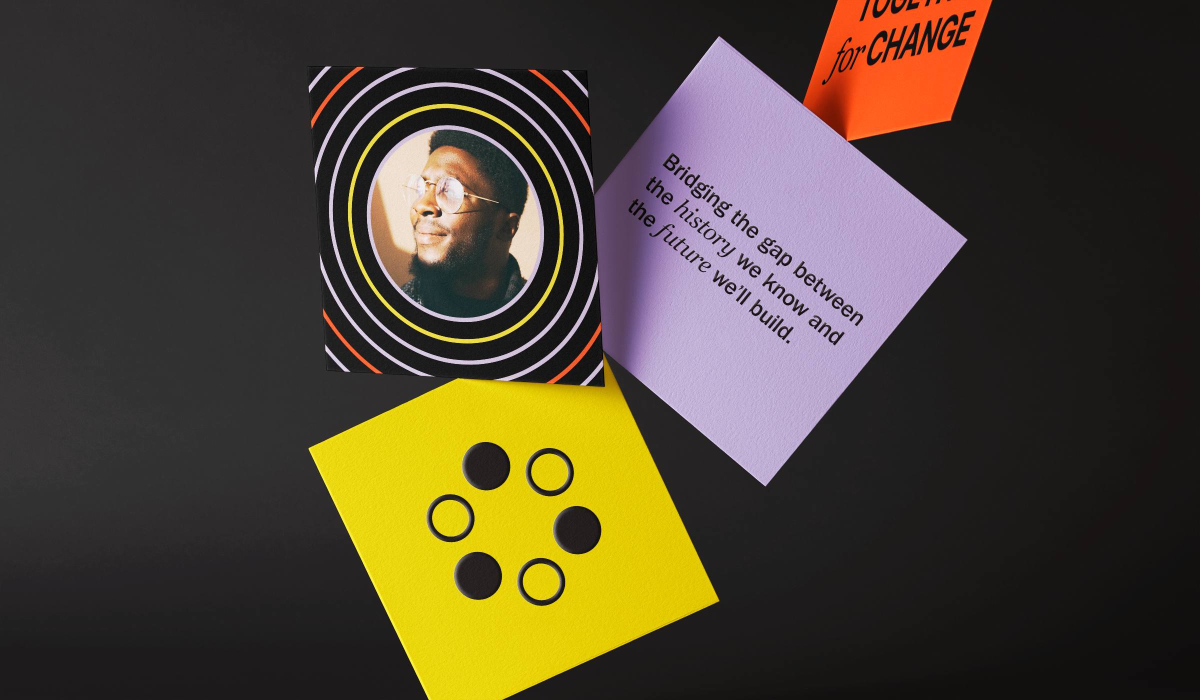 Brand identity for Together for Change, the Diaspora Human Genomic Institute's first initiative, bringing health equity to research